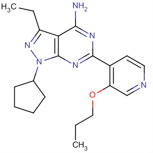 158021-13-7  1H-Pyrazolo[3,4-d]pyrimidin-4-amine,1-cyclopentyl-3-ethyl-6-(3-propoxy-4-pyridinyl)-