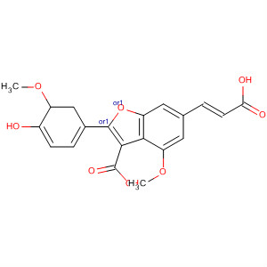 160169-55-1  3-Benzofurancarboxylic acid,5-[(1E)-2-carboxyethenyl]-2,3-dihydro-2-(4-hydroxy-3-methoxyphenyl)-7-methoxy-, (2R,3R)-rel-