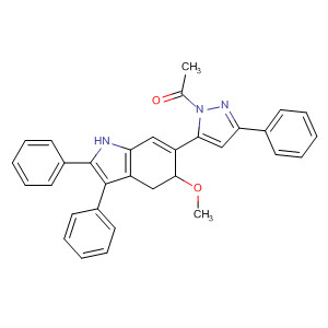160654-94-4  1H-Pyrazole,1-acetyl-4,5-dihydro-5-(5-methoxy-2,3-diphenyl-1H-indol-6-yl)-3-phenyl-