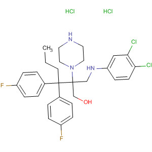 161150-01-2  1-Piperazineethanol,4-[4,4-bis(4-fluorophenyl)butyl]-a-[[(3,4-dichlorophenyl)amino]methyl]-,dihydrochloride