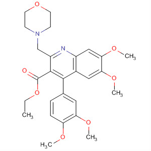 161493-44-3  3-Quinolinecarboxylic acid,4-(3,4-dimethoxyphenyl)-6,7-dimethoxy-2-(4-morpholinylmethyl)-, ethylester