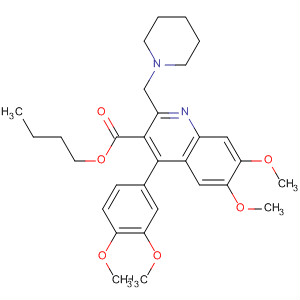 161493-62-5  3-Quinolinecarboxylic acid,4-(3,4-dimethoxyphenyl)-6,7-dimethoxy-2-(1-piperidinylmethyl)-, butylester