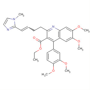 161493-93-2  3-Quinolinecarboxylic acid,4-(3,4-dimethoxyphenyl)-6,7-dimethoxy-2-[4-(1-methyl-1H-imidazol-2-yl)-3-butenyl]-, ethyl ester, (Z)-