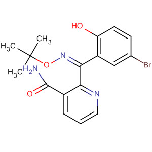 162268-49-7  3-Pyridinecarboxamide,2-[(5-bromo-2-hydroxyphenyl)[(1,1-dimethylethoxy)imino]methyl]-, (Z)-