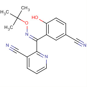 162268-87-3  3-Pyridinecarbonitrile,2-[(5-cyano-2-hydroxyphenyl)[(1,1-dimethylethoxy)imino]methyl]-, (E)-