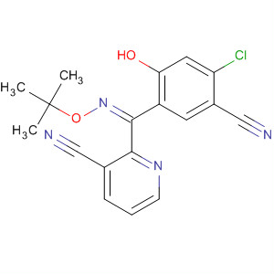 162269-11-6  3-Pyridinecarbonitrile,2-[(4-chloro-5-cyano-2-hydroxyphenyl)[(1,1-dimethylethoxy)imino]methyl]-, (Z)-