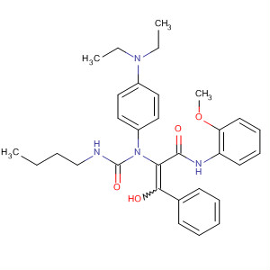 162315-38-0  2-Propenamide,2-[[(butylamino)carbonyl][4-(diethylamino)phenyl]amino]-3-hydroxy-N-(2-methoxyphenyl)-3-phenyl-
