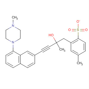 163465-28-9  3-Butyn-2-ol, 2-methyl-4-[8-(4-methyl-1-piperazinyl)-2-naphthalenyl]-,mono(4-methylbenzenesulfonate) (salt)