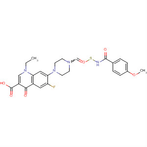 151292-92-1  3-Quinolinecarboxylic acid,1-ethyl-6-fluoro-1,4-dihydro-7-[4-[[(4-methoxybenzoyl)amino]thioxomethyl]-1-piperazinyl]-4-oxo-