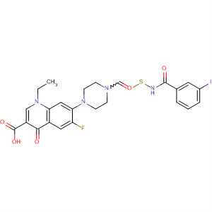 151292-95-4  3-Quinolinecarboxylic acid,1-ethyl-6-fluoro-1,4-dihydro-7-[4-[[(3-iodobenzoyl)amino]thioxomethyl]-1-piperazinyl]-4-oxo-