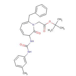 152607-33-5  1H-Azepine-1-acetic acid,hexahydro-3-[[[(3-methylphenyl)amino]carbonyl]amino]-2-oxo-7-(phenylmethyl)-, 1,1-dimethylethyl ester