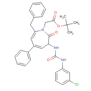 152643-01-1  1H-Azepine-1-acetic acid,3-[[[(3-chlorophenyl)amino]carbonyl]amino]hexahydro-2-oxo-5-phenyl-7-(phenylmethyl)-, 1,1-dimethylethyl ester