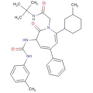 152643-17-9  1H-Azepine-1-acetamide,N-(1,1-dimethylethyl)hexahydro-7-(3-methylphenyl)-3-[[[(3-methylphenyl)amino]carbonyl]amino]-2-oxo-5-phenyl-
