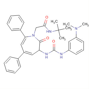 152643-23-7  1H-Azepine-1-acetamide,3-[[[[3-(dimethylamino)phenyl]amino]carbonyl]amino]-N-(1,1-dimethylethyl)hexahydro-2-oxo-5,7-diphenyl-