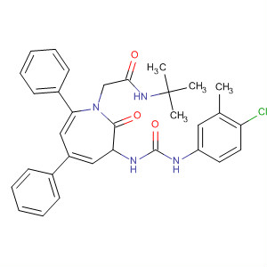 152643-36-2  1H-Azepine-1-acetamide,3-[[[(4-chloro-3-methylphenyl)amino]carbonyl]amino]-N-(1,1-dimethylethyl)hexahydro-2-oxo-5,7-diphenyl-