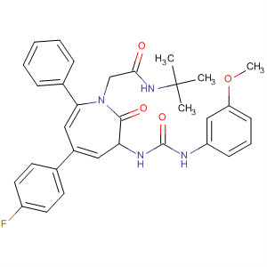 152643-68-0  1H-Azepine-1-acetamide,N-(1,1-dimethylethyl)-5-(4-fluorophenyl)hexahydro-3-[[[(3-methoxyphenyl)amino]carbonyl]amino]-2-oxo-7-phenyl-