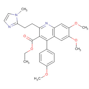 153395-69-8  3-Quinolinecarboxylic acid,6,7-dimethoxy-4-(4-methoxyphenyl)-2-[2-(1-methyl-1H-imidazol-2-yl)ethyl]-, ethyl ester