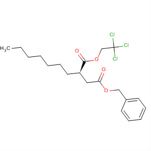 153428-13-8  Butanedioic acid, heptyl-, 1-(phenylmethyl) 4-(2,2,2-trichloroethyl) ester,(R)-
