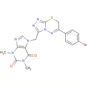 155664-76-9  1H-Purine-2,6-dione,7-[[6-(4-bromophenyl)-7H-1,2,4-triazolo[3,4-b][1,3,4]thiadiazin-3-yl]methyl]-3,7-dihydro-1,3-dimethyl-