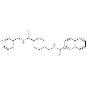 155823-12-4  2-Quinolinecarboxamide,N-[[4-[[(3-pyridinylmethyl)amino]carbonyl]cyclohexyl]methyl]-, trans-