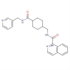 155823-18-0  1-Isoquinolinecarboxamide,N-[[4-[[(3-pyridinylmethyl)amino]carbonyl]cyclohexyl]methyl]-, trans-