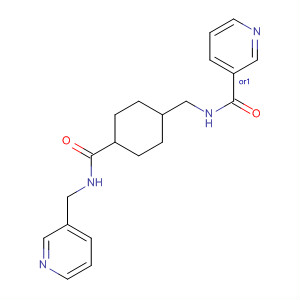 155823-20-4  3-Pyridinecarboxamide,N-[[4-[[(3-pyridinylmethyl)amino]carbonyl]cyclohexyl]methyl]-, trans-