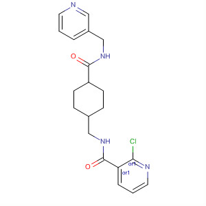 155823-25-9  3-Pyridinecarboxamide,2-chloro-N-[[4-[[(3-pyridinylmethyl)amino]carbonyl]cyclohexyl]methyl]-,trans-