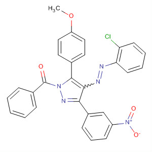 155842-74-3  1H-Pyrazole,1-benzoyl-4-[(2-chlorophenyl)azo]-5-(4-methoxyphenyl)-3-(3-nitrophenyl)-