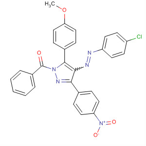 155842-79-8  1H-Pyrazole,1-benzoyl-4-[(4-chlorophenyl)azo]-5-(4-methoxyphenyl)-3-(4-nitrophenyl)-