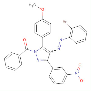 155842-80-1  1H-Pyrazole,1-benzoyl-4-[(2-bromophenyl)azo]-5-(4-methoxyphenyl)-3-(3-nitrophenyl)-