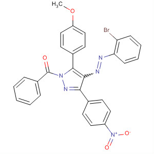 155842-81-2  1H-Pyrazole,1-benzoyl-4-[(2-bromophenyl)azo]-5-(4-methoxyphenyl)-3-(4-nitrophenyl)-