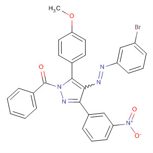 155842-82-3  1H-Pyrazole,1-benzoyl-4-[(3-bromophenyl)azo]-5-(4-methoxyphenyl)-3-(3-nitrophenyl)-