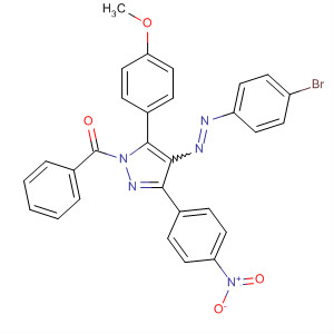 155842-85-6  1H-Pyrazole,1-benzoyl-4-[(4-bromophenyl)azo]-5-(4-methoxyphenyl)-3-(4-nitrophenyl)-