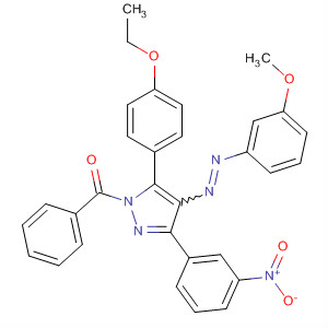 155843-01-9  1H-Pyrazole,1-benzoyl-5-(4-ethoxyphenyl)-4-[(3-methoxyphenyl)azo]-3-(3-nitrophenyl)-