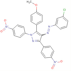 155843-62-2  1H-Pyrazole,4-[(3-chlorophenyl)azo]-5-(4-methoxyphenyl)-1,3-bis(4-nitrophenyl)-