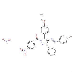 155844-18-1  1H-Pyrazole,4-[(4-bromophenyl)azo]-5-(4-ethoxyphenyl)-1-(4-nitrobenzoyl)-3-(3-nitrophenyl)-