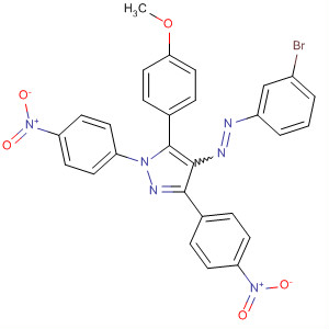 155844-33-0  1H-Pyrazole,4-[(3-bromophenyl)azo]-5-(4-methoxyphenyl)-1,3-bis(4-nitrophenyl)-