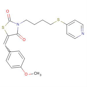 155966-91-9  2,4-Thiazolidinedione,5-[(4-methoxyphenyl)methylene]-3-[4-(4-pyridinylthio)butyl]-
