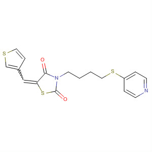 155967-19-4  2,4-Thiazolidinedione, 3-[4-(4-pyridinylthio)butyl]-5-(3-thienylmethylene)-