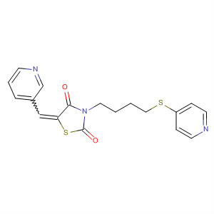 155967-21-8  2,4-Thiazolidinedione,5-(3-pyridinylmethylene)-3-[4-(4-pyridinylthio)butyl]-