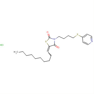 155967-23-0  2,4-Thiazolidinedione, 5-decylidene-3-[4-(4-pyridinylthio)butyl]-,monohydrochloride