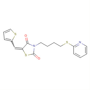 155967-24-1  2,4-Thiazolidinedione, 3-[4-(2-pyridinylthio)butyl]-5-(2-thienylmethylene)-