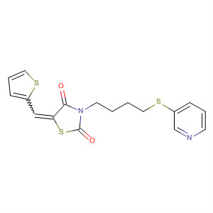 155967-25-2  2,4-Thiazolidinedione, 3-[4-(3-pyridinylthio)butyl]-5-(2-thienylmethylene)-