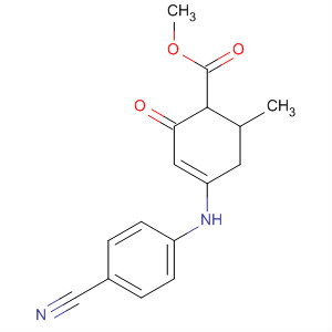 156155-00-9  3-Cyclohexene-1-carboxylic acid,4-[(4-cyanophenyl)amino]-6-methyl-2-oxo-, methyl ester, trans-