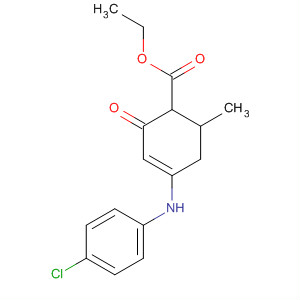 156155-02-1  3-Cyclohexene-1-carboxylic acid,4-[(4-chlorophenyl)amino]-6-methyl-2-oxo-, ethyl ester, trans-