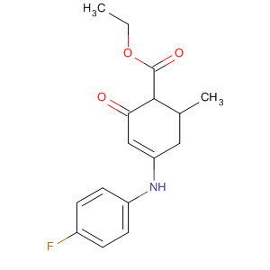 156155-04-3  3-Cyclohexene-1-carboxylic acid,4-[(4-fluorophenyl)amino]-6-methyl-2-oxo-, ethyl ester, trans-