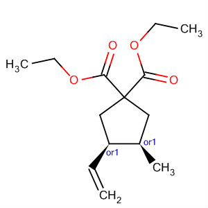 144265-96-3  1,1-Cyclopentanedicarboxylic acid, 3-ethenyl-4-methyl-, diethyl ester,(3R,4R)-rel-