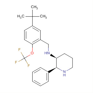 145742-01-4  3-Piperidinamine,N-[[5-(1,1-dimethylethyl)-2-(trifluoromethoxy)phenyl]methyl]-2-phenyl-,(2S,3S)-