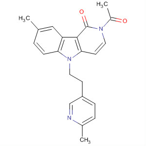 146581-11-5  1H-Pyrido[4,3-b]indol-1-one,2-acetyl-2,5-dihydro-8-methyl-5-[2-(6-methyl-3-pyridinyl)ethyl]-