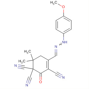147089-99-4  3-Cyclohexene-1,1,3-tricarbonitrile,4-[[(4-methoxyphenyl)hydrazono]methyl]-6,6-dimethyl-2-oxo-